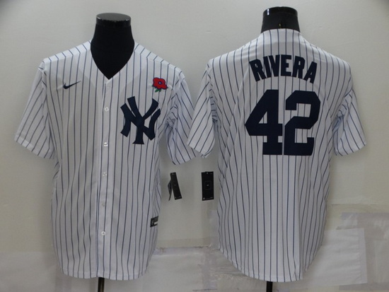 Men New York Yankees 42 Mariano Rivera White Cool Base Stitched Baseball Jersey