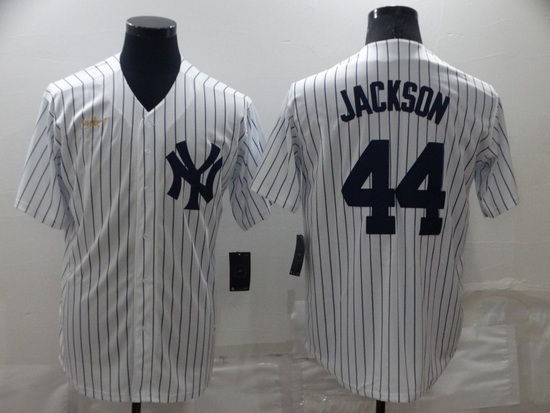 Men New York Yankees 44 Reggie Jackson White Cool Base Stitched Baseball Jerseys