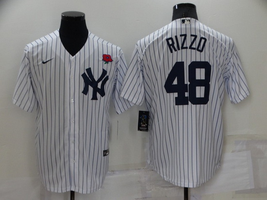 Men New York Yankees 48 Anthony Rizzo White Cool Base Stitched Baseball Jersey