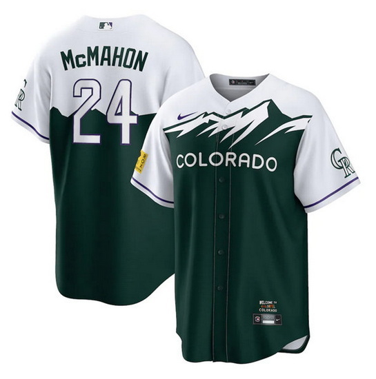 Men Colorado Rockies 24 Ryan McMahon 2022 Green City Connect Stitched Baseball Jerseys