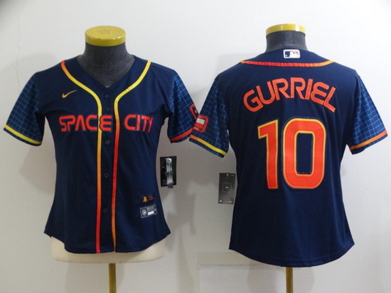 Women Houston Astros 10 Yuli Gurriel 2022 Navy City Connect Stitched Jersey 28Run Small 2