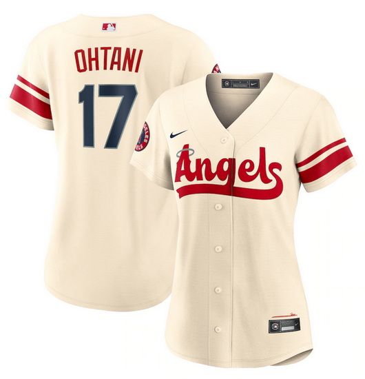 Women Los Angeles Angels 17 Shohei Ohtani 2022 Cream City Connect Stitched Baseball Jersey 28Run Sma