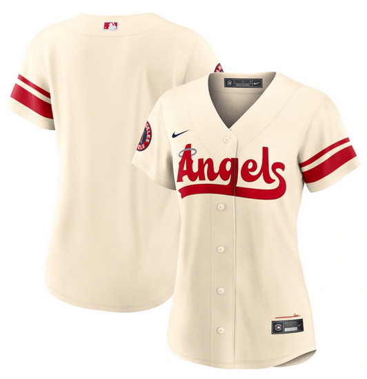 Women Los Angeles Angels Blank 2022 Cream City Connect Stitched Baseball Jersey 28Run Small 2