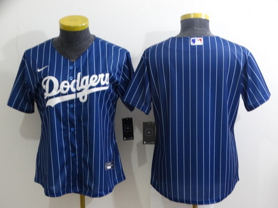 Women Los Angeles Dodgers Blank Blue Stitched Baseball Jersey 28Run Small 2