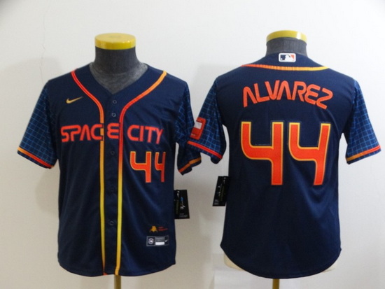 Youth Houston Astros 44 Yordan Alvarez 2022 Navy City Connect Stitched Jersey