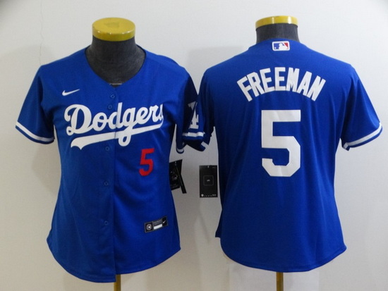 Youth Los Angeles Dodgers 5 Freddie Freeman Blue 2022 Number Cool Base Stitched Nike Jersey