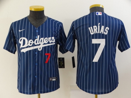 Youth Los Angeles Dodgers 7 Julio Urias Blue Stitched Jersey