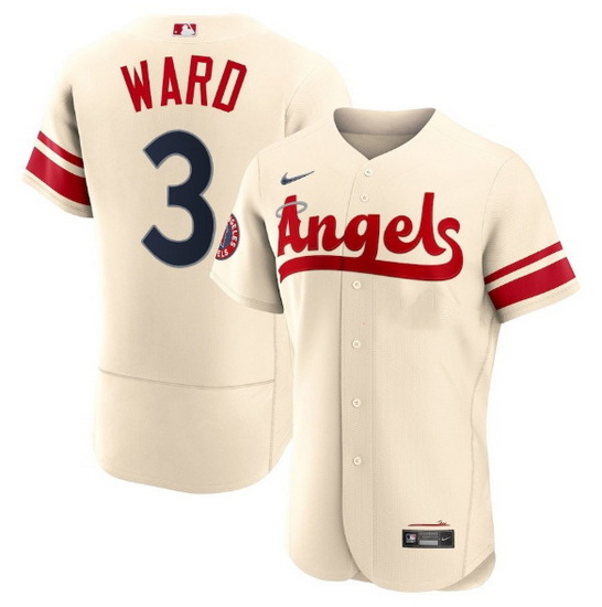 Men Los Angeles Angels 3 Taylor Ward 2022 Cream City Connect Flex Base Stitched Jerseyy