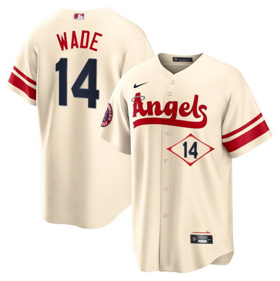 Men Los Angeles Angels 14 Tyler Wade 2022 Cream City Connect Cool Base Stitched Jerseyy