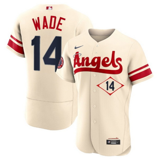 Men Los Angeles Angels 14 Tyler Wade 2022 Cream City Connect Flex Base Stitched Jersey