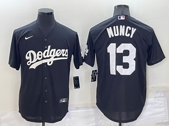 Men Los Angeles Dodgers 13 Max Muncy Black Cool Base Stitched Baseball Jersey