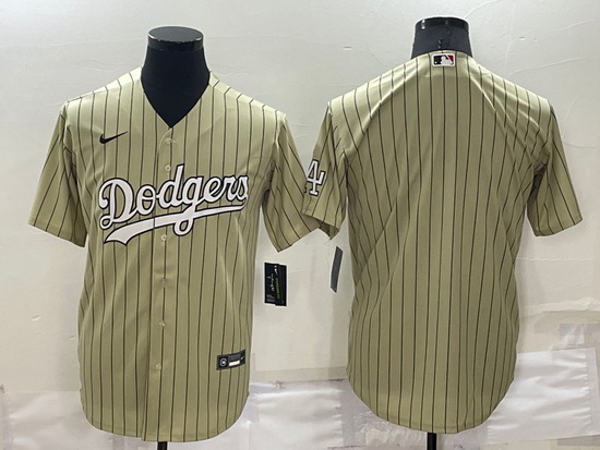 Men Los Angeles Dodgers Blank Cream Cool Base Stitched Jersey