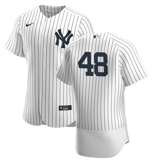 Men New York Yankees 48 Anthony Rizzo White Flex Base Stitched Baseball Jersey