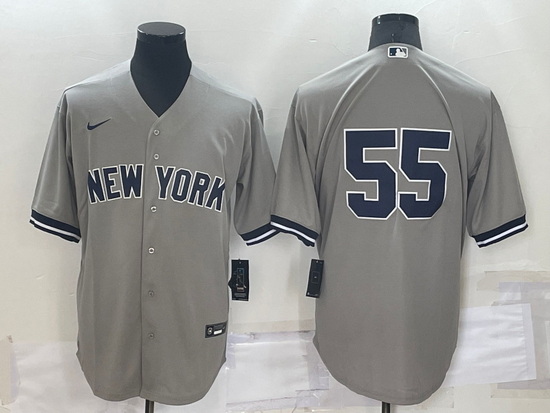 Men New York Yankees 55 Domingo Germ E1n Grey Cool Base Stitched Baseball Jersey