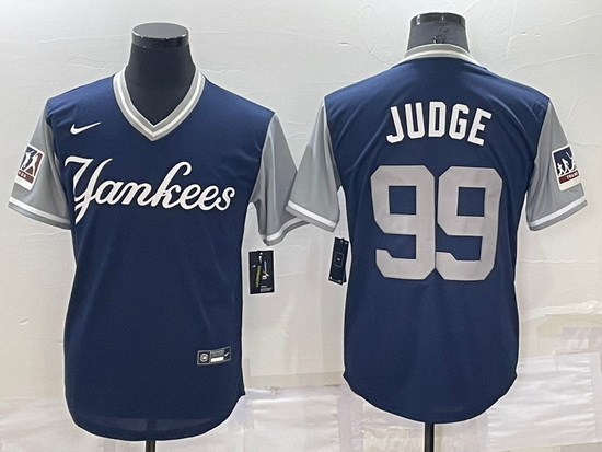 Men New York Yankees 99 Aaron Judge Navy Stitched Baseball Jersey