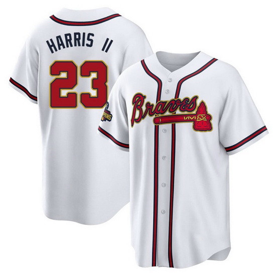 Youth Replica Michael Harris II Atlanta Braves Gold White 2022 Program Jersey