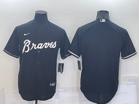 Men Atlanta Braves Blank Black Cool Base Stitched Baseball Jersey