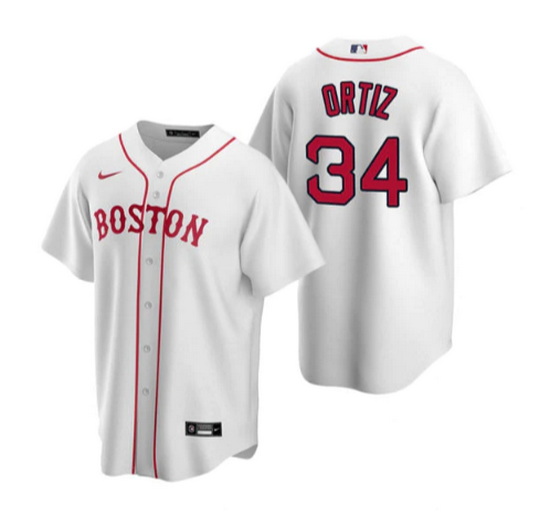 Men Boston Red Sox 34 David Ortiz White Cool Base Stitched Jersey