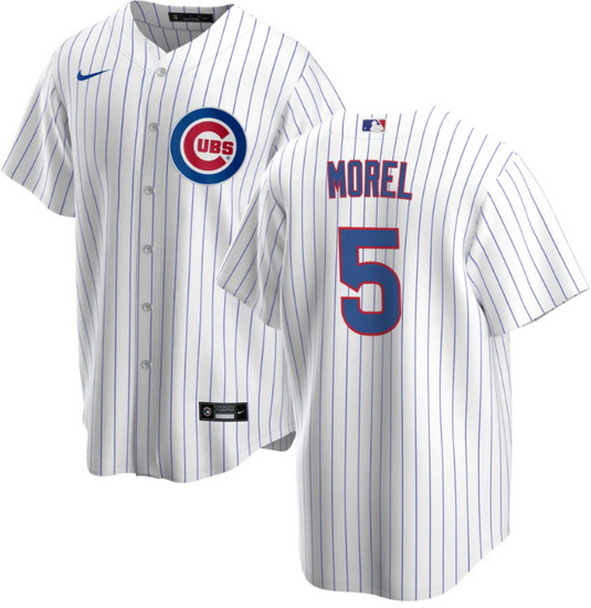 Men Chicago Cubs 5 Christopher Morel Chicago White Cool Base Stitched Baseball Jersey