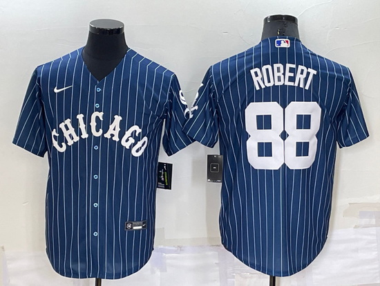 Men Chicago White Sox 88 Luis Robert Navy Cool Base Stitched Jersey