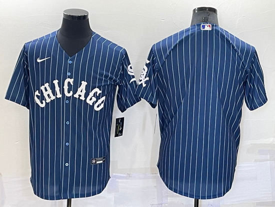 Men Chicago White Sox Blank Navy Cool Base Stitched Jersey