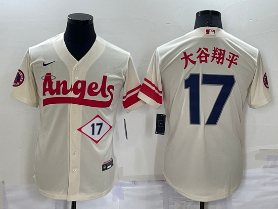 Men Los Angeles Angels 17 2022 Cream City Connect Cool Base Stitched JerseyS