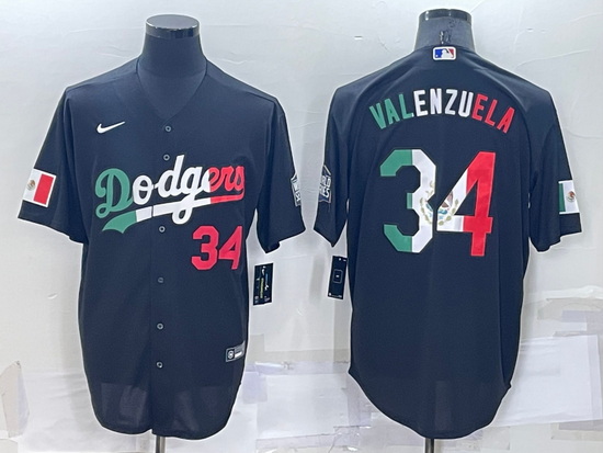 Men Los Angeles Dodgers 34 Toro Valenzuela Black Mexico Cool Base Stitched Baseball Jersey