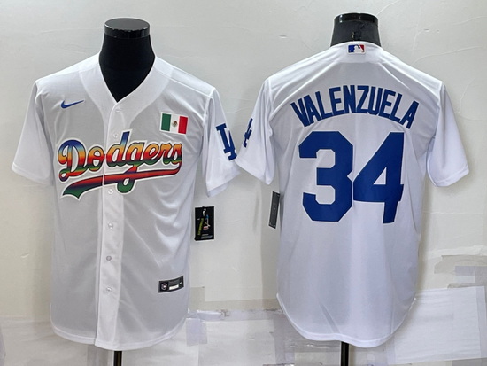 Men Los Angeles Dodgers 34 Toro Valenzuela White Cool Base Stitched Baseball Jersey