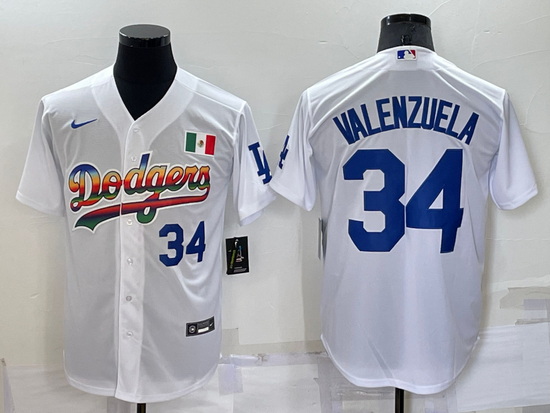 Men Los Angeles Dodgers 34 Toro Valenzuela White Cool Base Stitched Baseball Jerseys