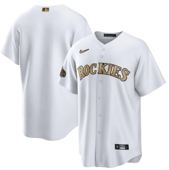 Men Colorado Rockies Blank 2022 All Star White Cool Base Stitched Baseball Jersey