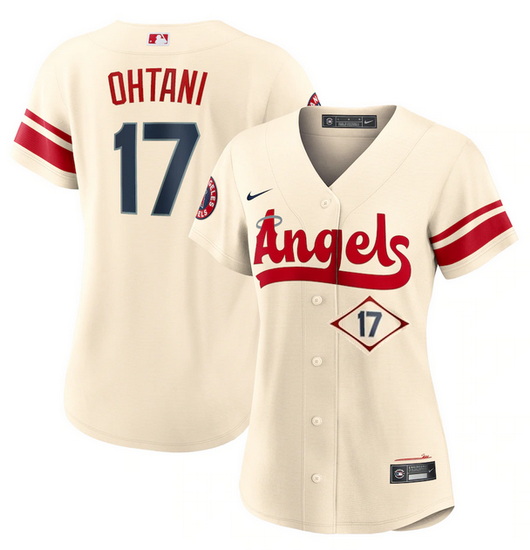 Women Los Angeles Angels 17 Shohei Ohtani 2022 Cream City Connect Stitched Baseball Jersey