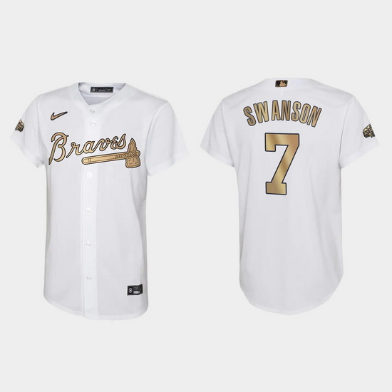 Youth Dansby Swanson Atlanta Braves 2022 Mlb All Star Game White Jersey