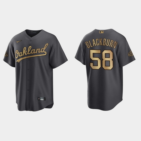 Men Paul Blackburn Oakland Athletics 2022 Mlb All Star Game Charcoal  Jersey