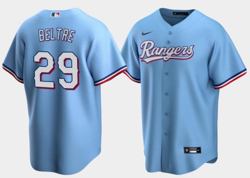 Men Nike Texas Rangers #29 Adrian Beltre Light Blue Cool Base Stitched MLB Jersey