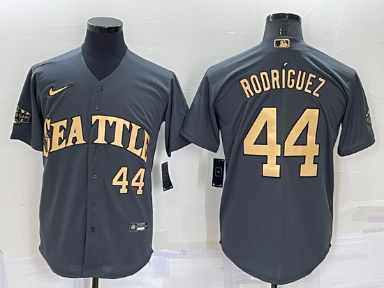 Men Seattle Mariners 44 Julio Rodr EDguez 2022 All Star Charcoal Cool Base Stitched Baseball Jersey