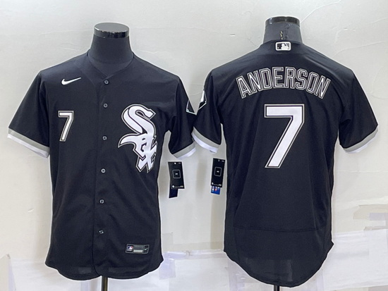 Men Chicago White Sox 7 Tim Anderson Black Flex Base Stitched Jersey