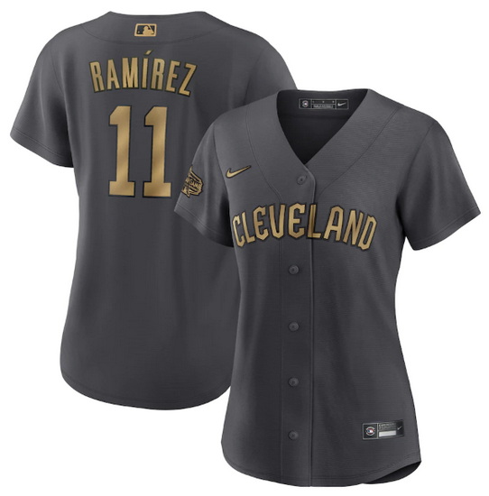 Women Cleveland Guardians 11 Jos E9 Ram EDrez 2022 All Star Charcoal Stitched Baseball Jersey