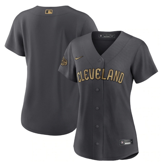 Women Cleveland Guardians Blank 2022 All Star Charcoal Stitched Baseball Jersey