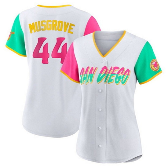 Women San Diego Padres 44 Joe Musgrove 2022 White City Connect Cool Base Stitched Baseball Jersey