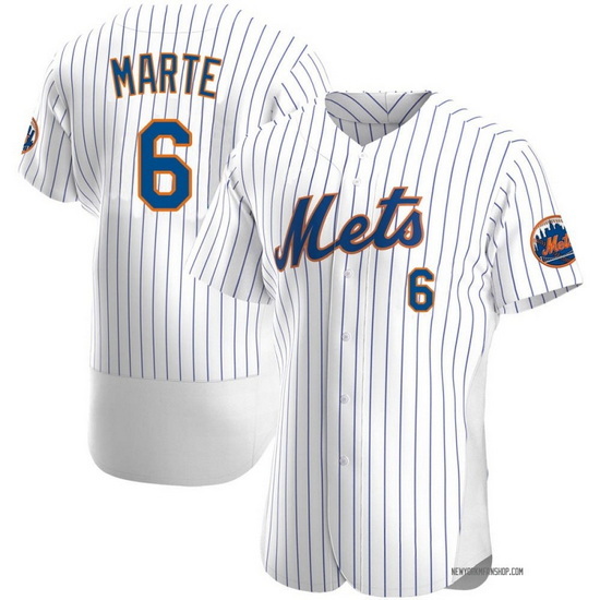 Men Nike New York Mets 6 Starling Marte White Flex Base Stitched MLB Jersey