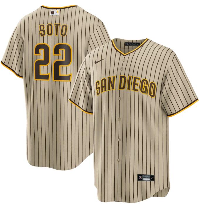 Men's San Diego Padres Juan Soto #22 Nike Tan Brown Alternate Cool Base Player Jersey