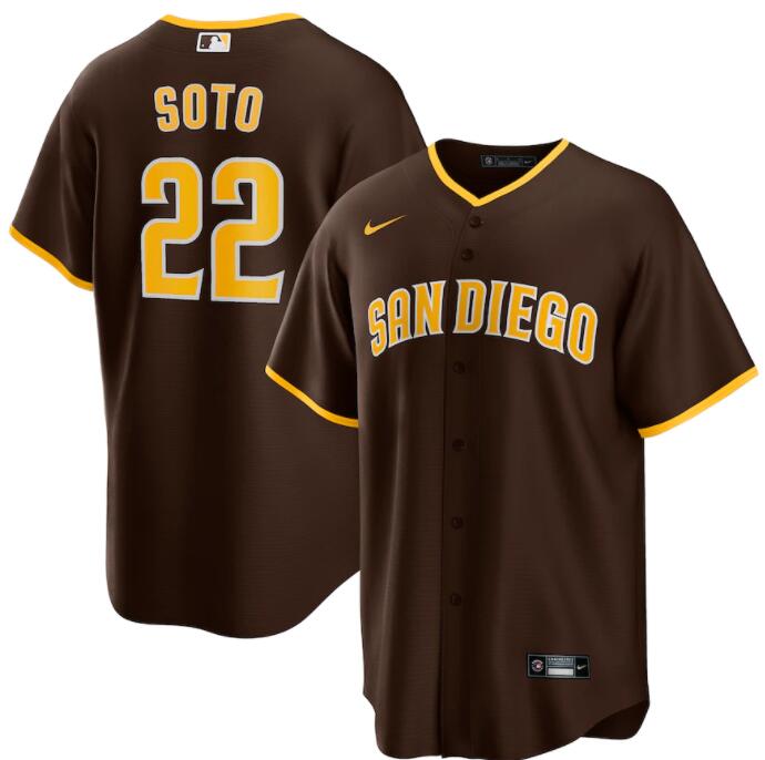 Men's San Diego Padres Juan Soto Nike Brown Road Cool Base Player Jersey