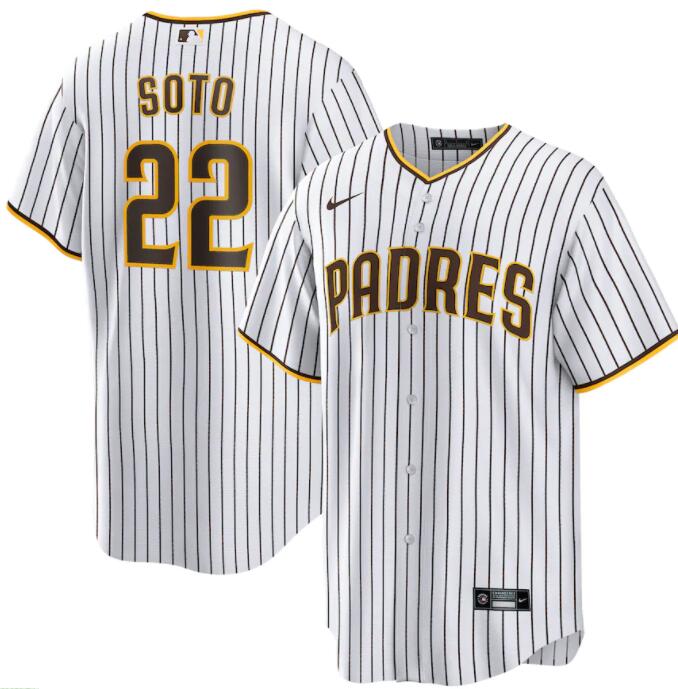 Men's San Diego Padres Juan Soto Nike White Brown Home Cool Base Player Jersey