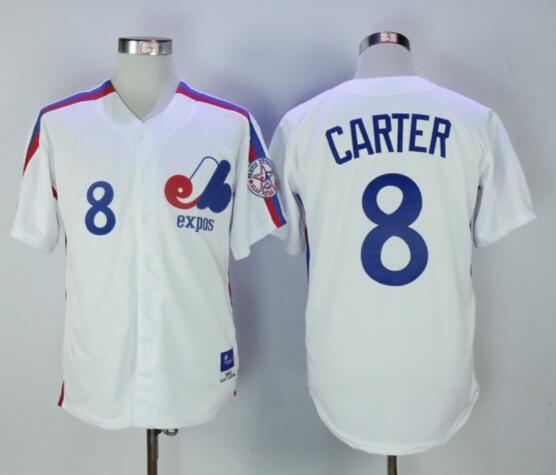 Montreal Expos 8 Gary Carter Baseball Jersey White Retro