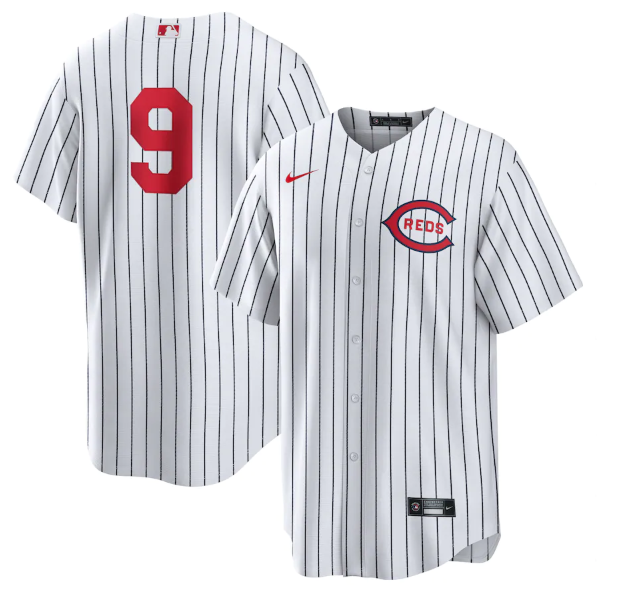 Men Cincinnati Reds 9 Mike Moustakas 2022 White Field Of Dreams Stitched Baseball Jersey