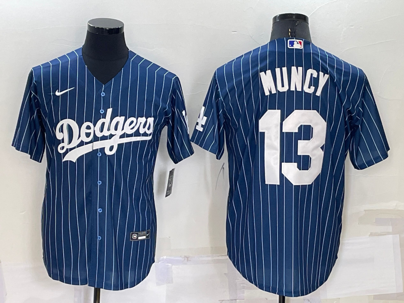 Men Los Angeles Dodgers 13 Max Muncy Navy Cool Base Stitched Baseball Jersey