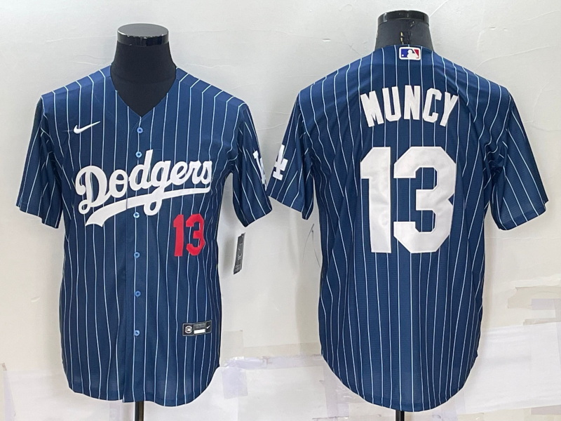 Men Los Angeles Dodgers 13 Max Muncy Navy Cool Base Stitched Baseball JerseyS