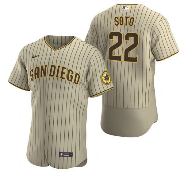 Men San Diego Padres 22 Juan Soto Tan Flex Base Stitched Baseball Jersey