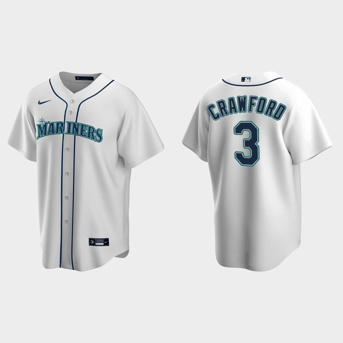 Men Seattle Mariners 3 J P  Crawford White Cool Base Stitched Jersey