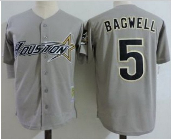 Astros 5 Jeff Bagwell Gray  throwback Jersey